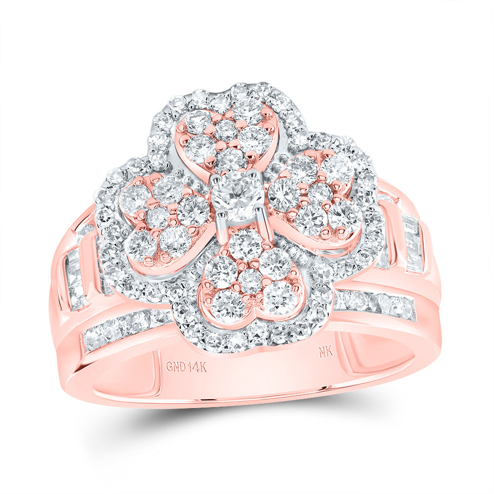 1 3/8CTW-DIA NK FASHION HEART CLOVER RING