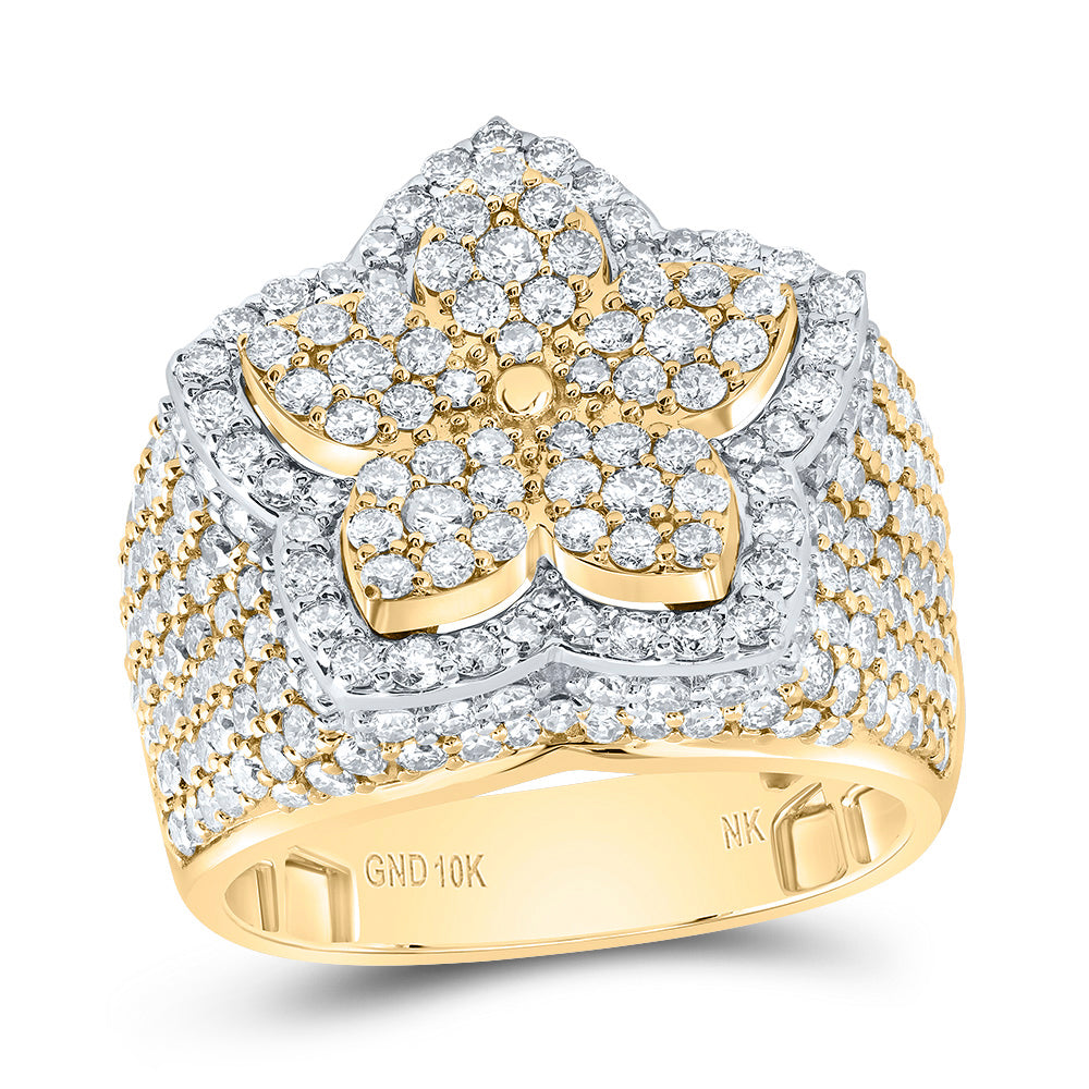 3 CTW-DIA NK FASHION FLOWER RING