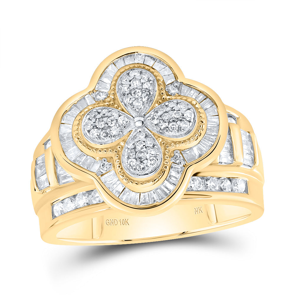 1 CTW-DIA NK FASHION CLOVER RING