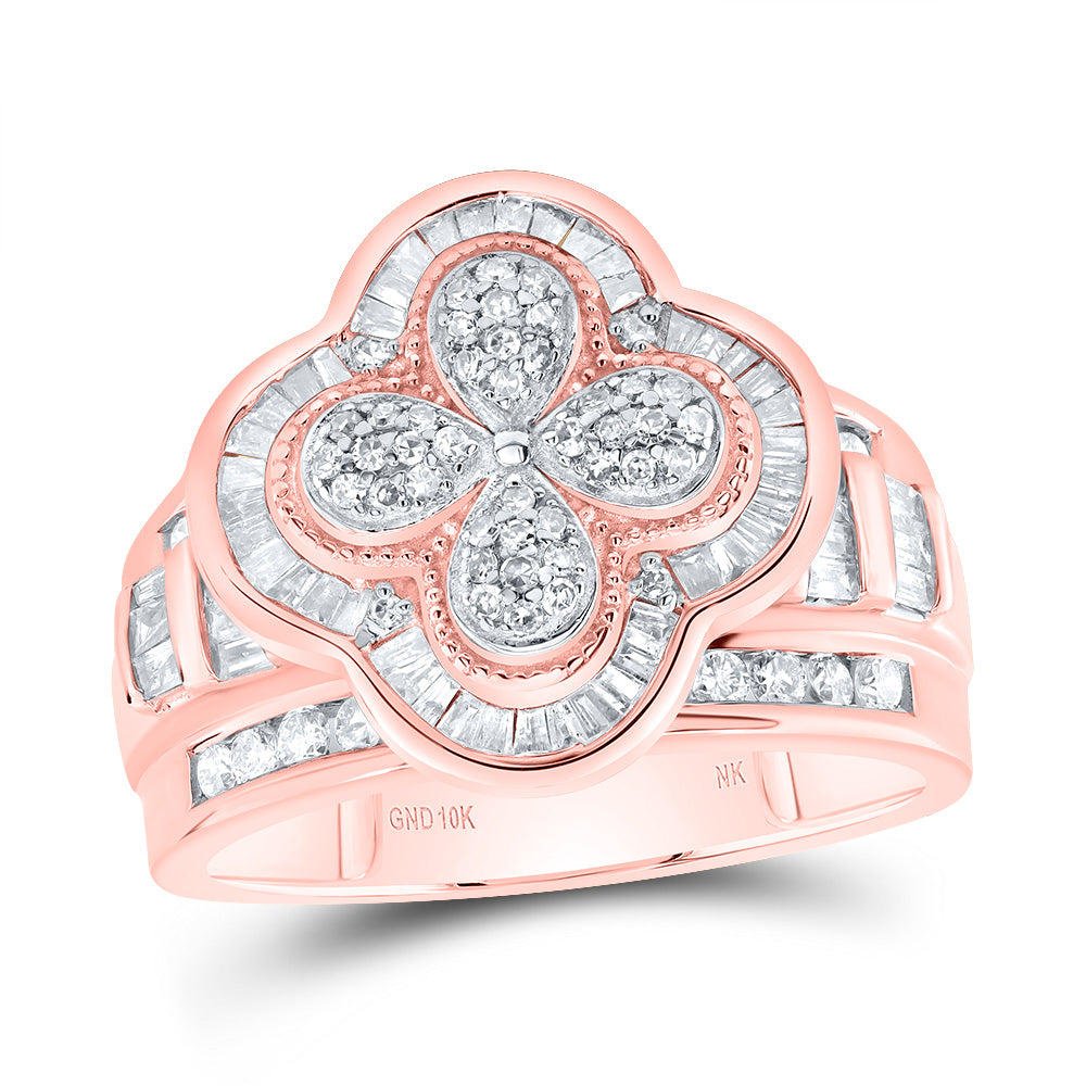 1 CTW-DIA NK FASHION CLOVER RING