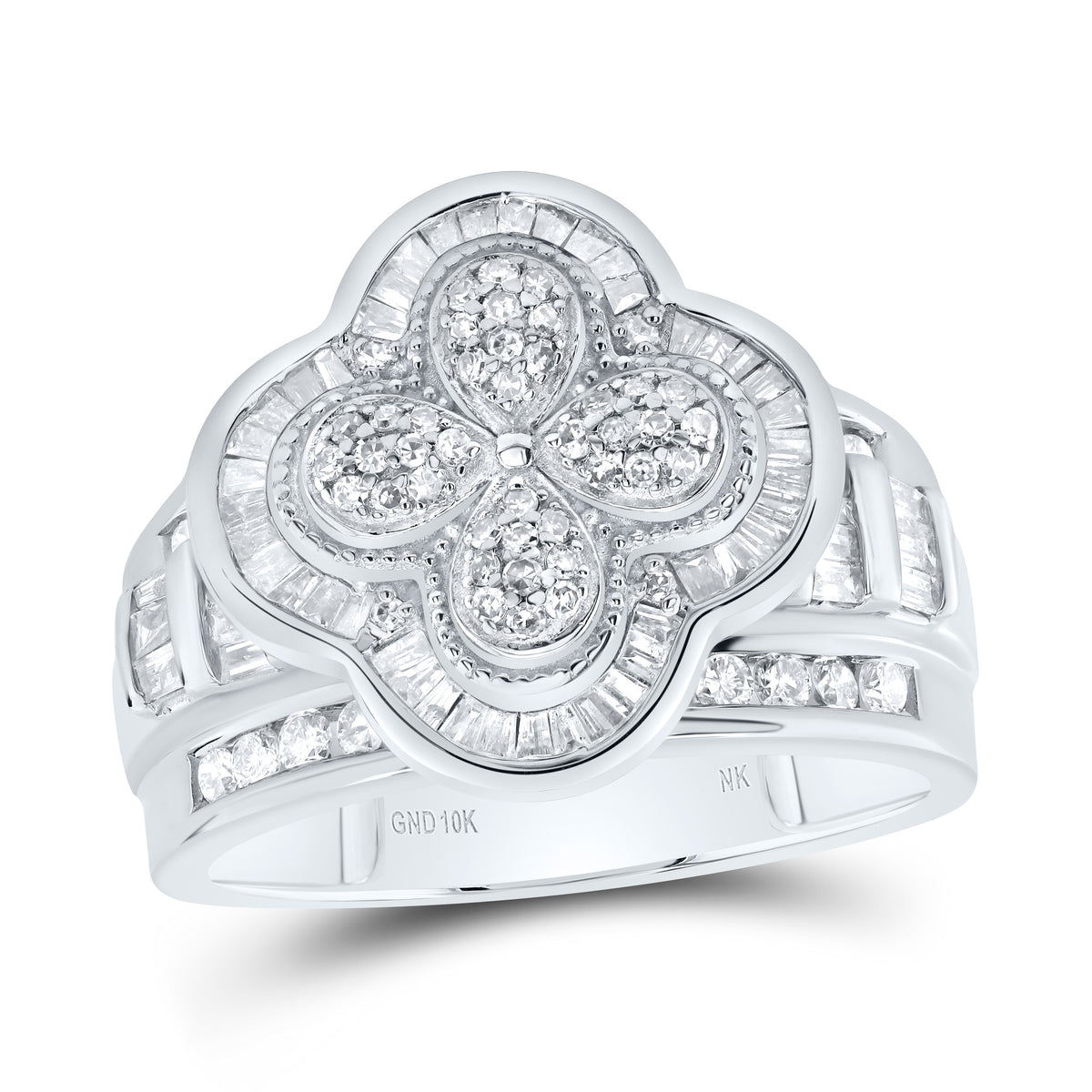 1 CTW-DIA NK FASHION CLOVER RING