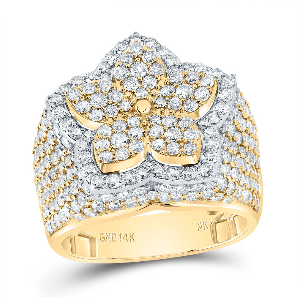 3 CTW-DIA NK FASHION FLOWER RING