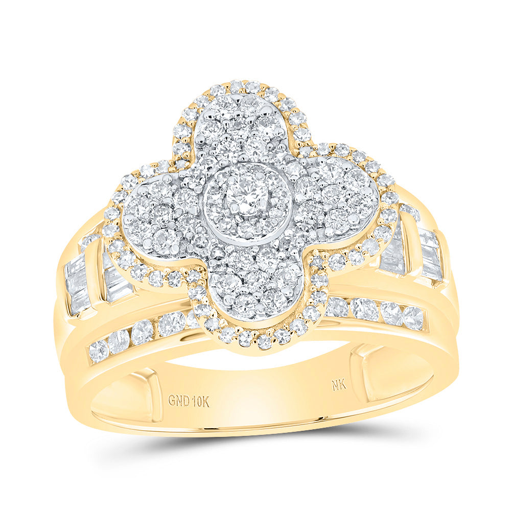 1CTW-DIA NK FASHION CLOVER RING