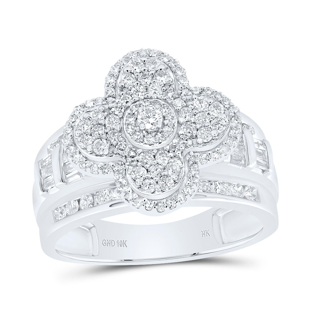 1CTW-DIA NK FASHION CLOVER RING