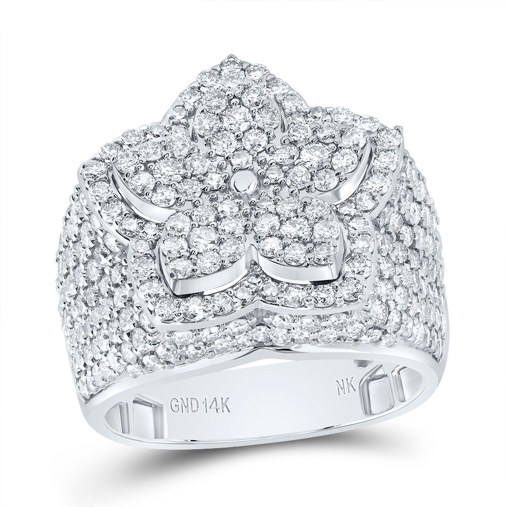 3 CTW-DIA NK FASHION FLOWER RING