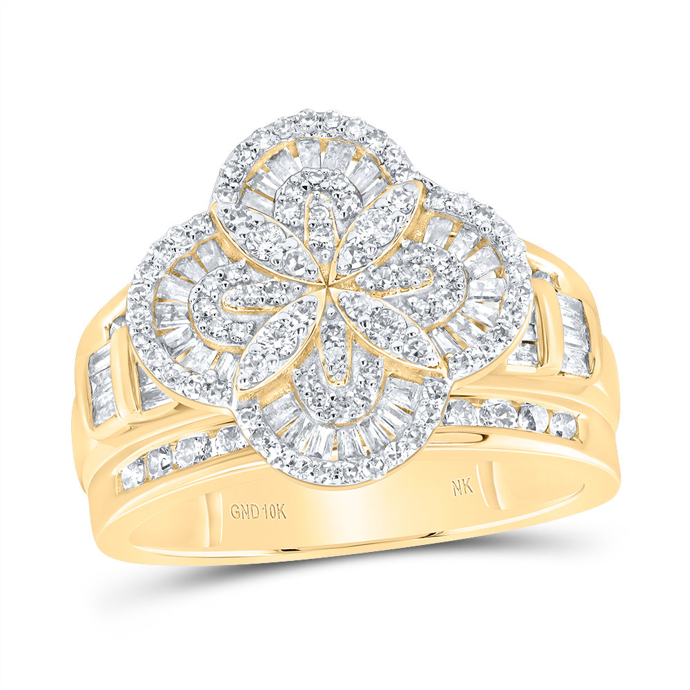 1CTW-DIA NK FASHION CLOVER RING