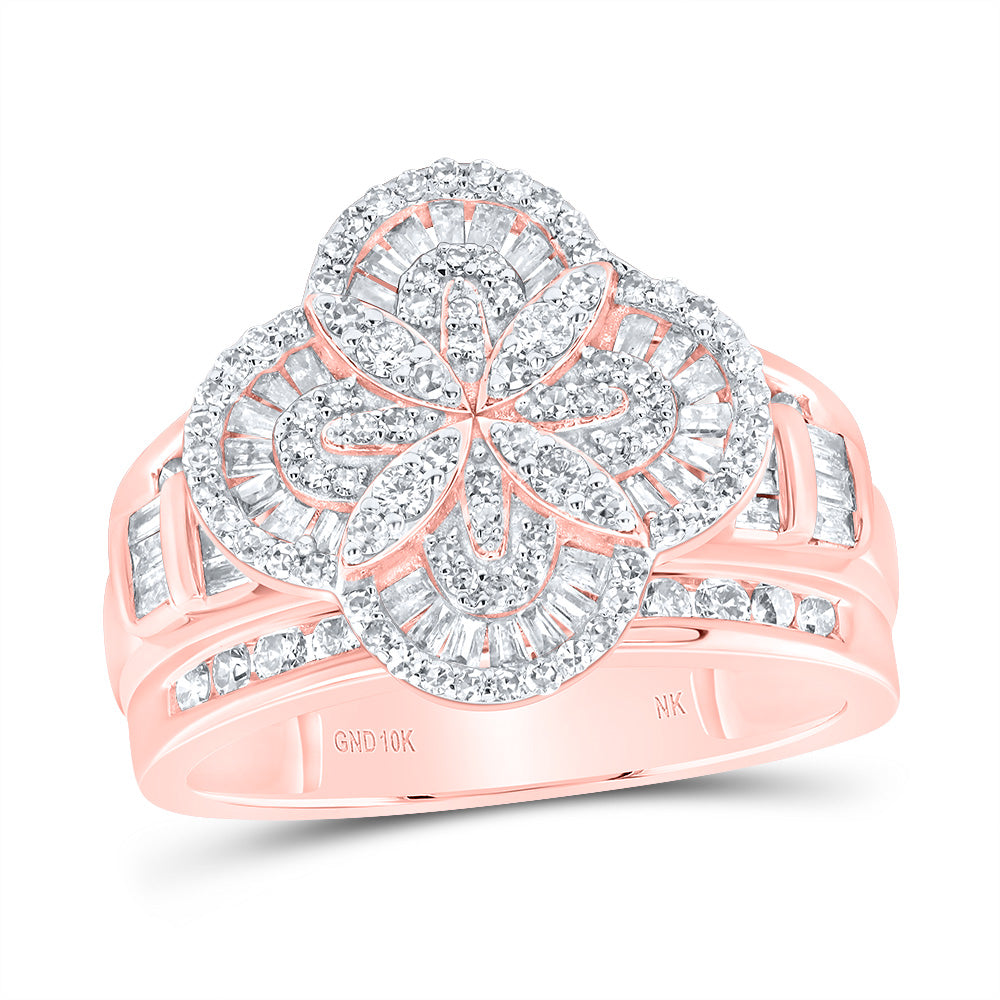 1CTW-DIA NK FASHION CLOVER RING