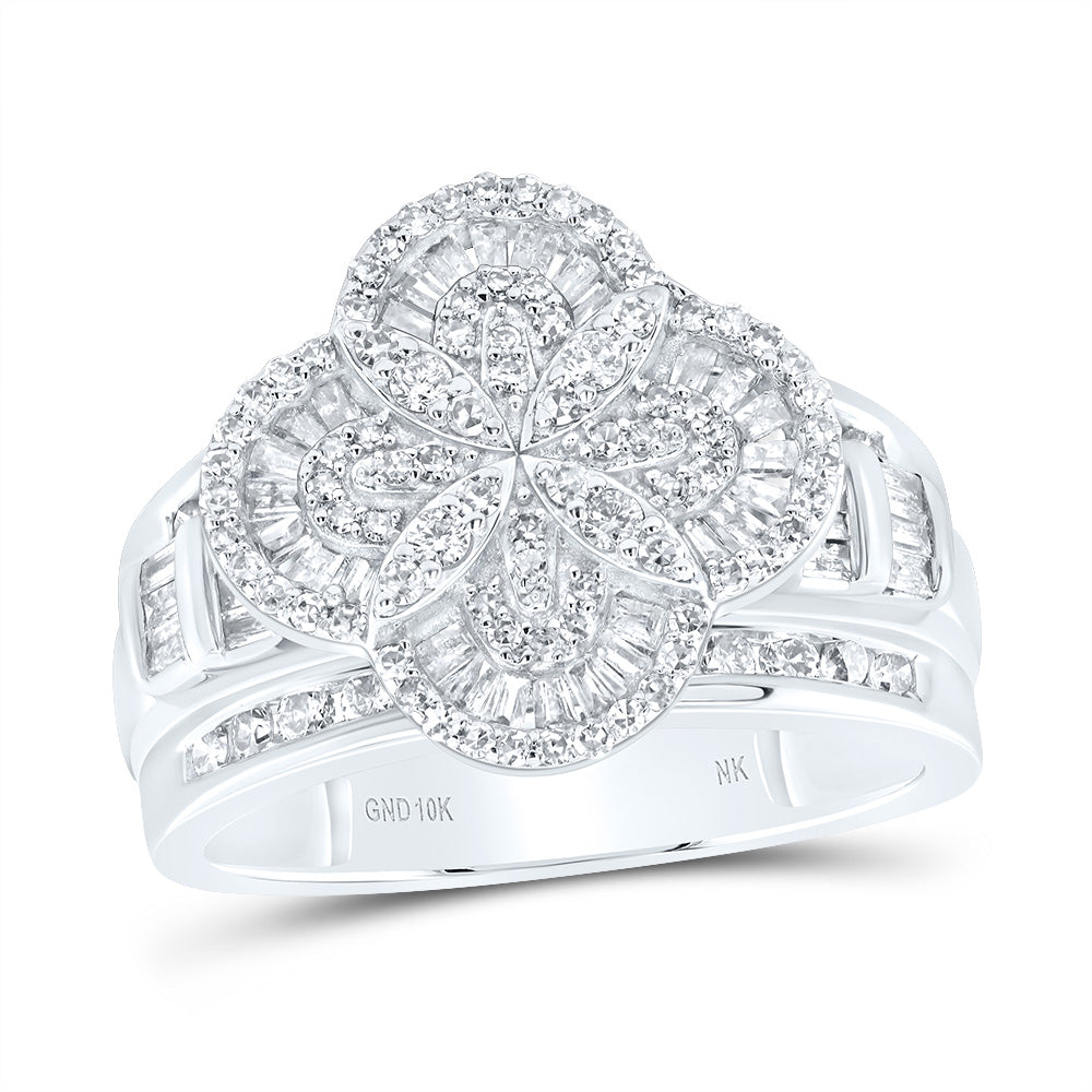 1CTW-DIA NK FASHION CLOVER RING