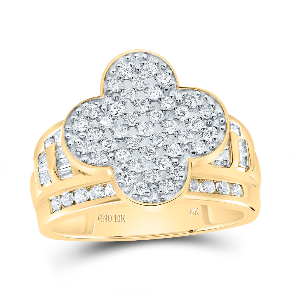 1 CTW-DIA NK FASHION CLOVER RING