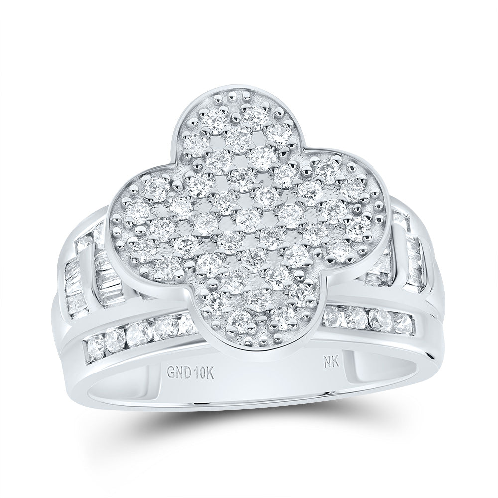 1 CTW-DIA NK FASHION CLOVER RING