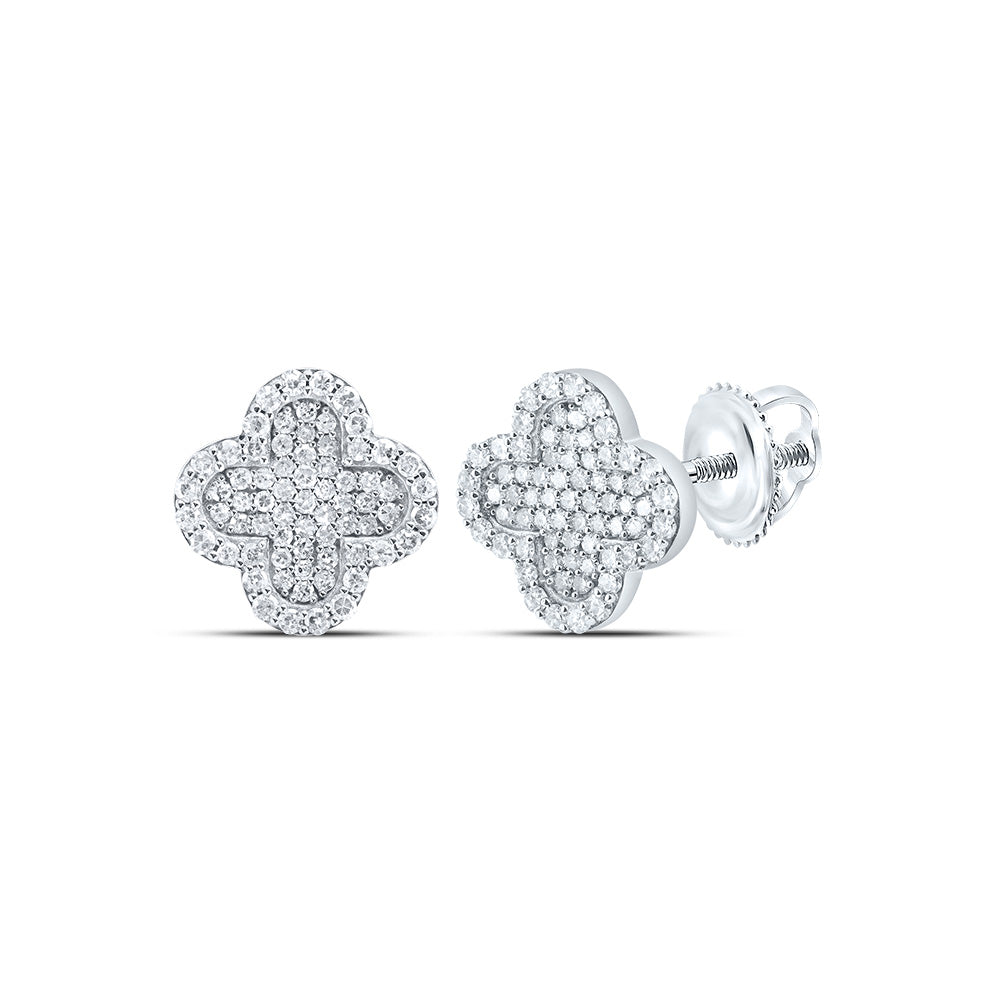 3/4CTW DIA NK CLOVER STUD EARRING