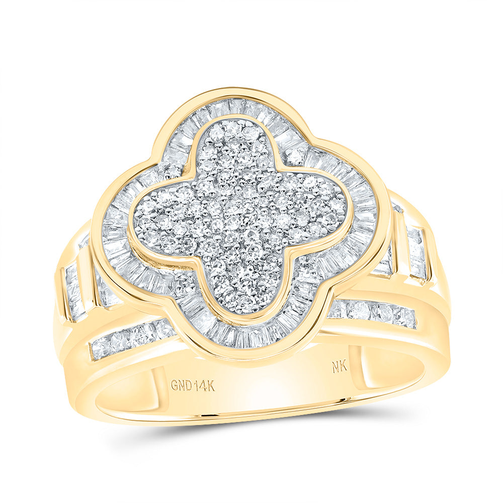 1CTW-DIA NK FASHION CLOVER RING