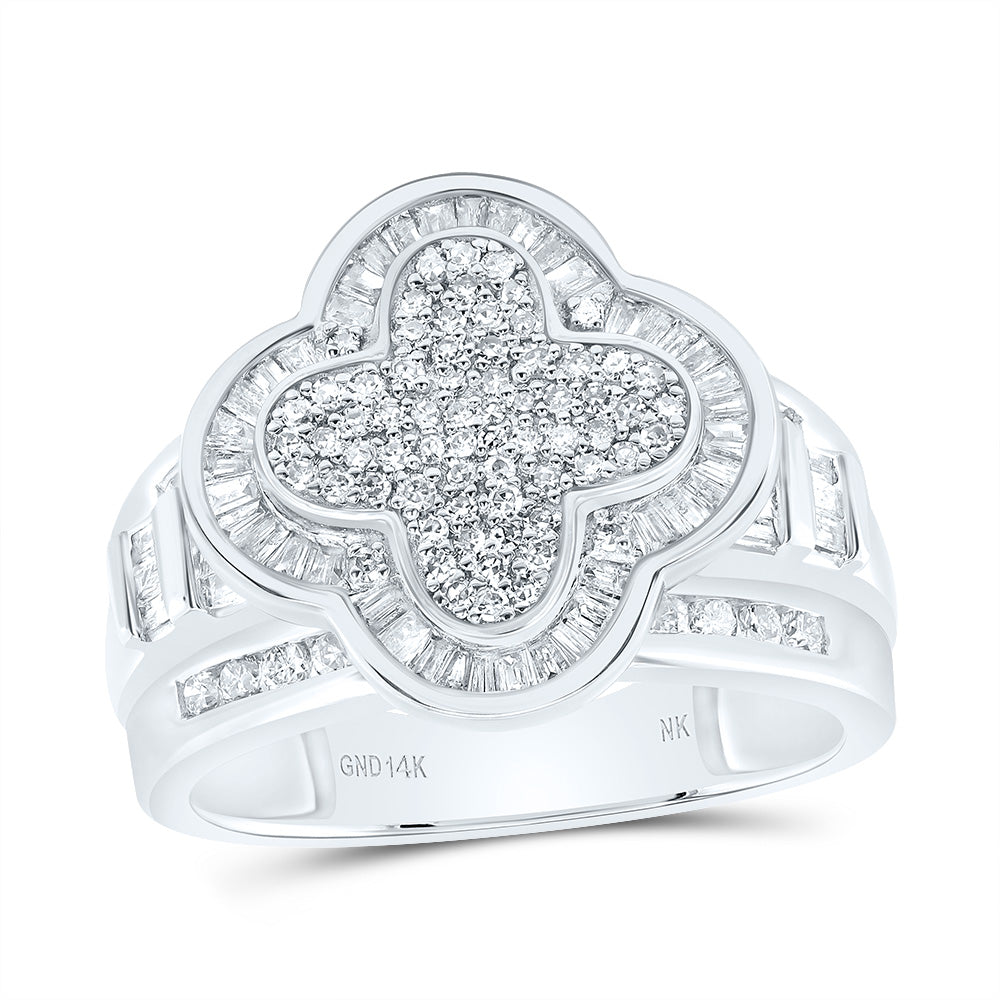 1CTW-DIA NK FASHION CLOVER RING