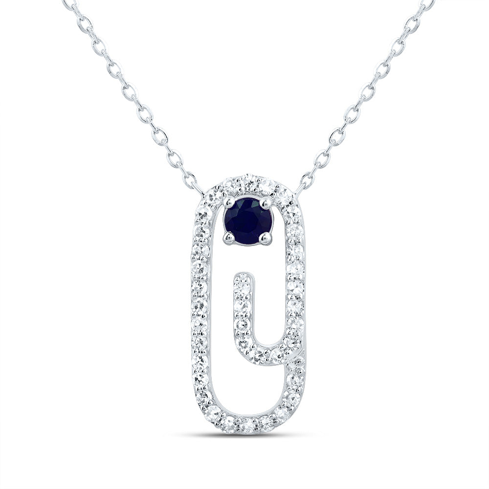 1/5CTW-DIA CN 3MM RD-BS NAT GEM PAPER CLIP NECKALCE(18 INCH)