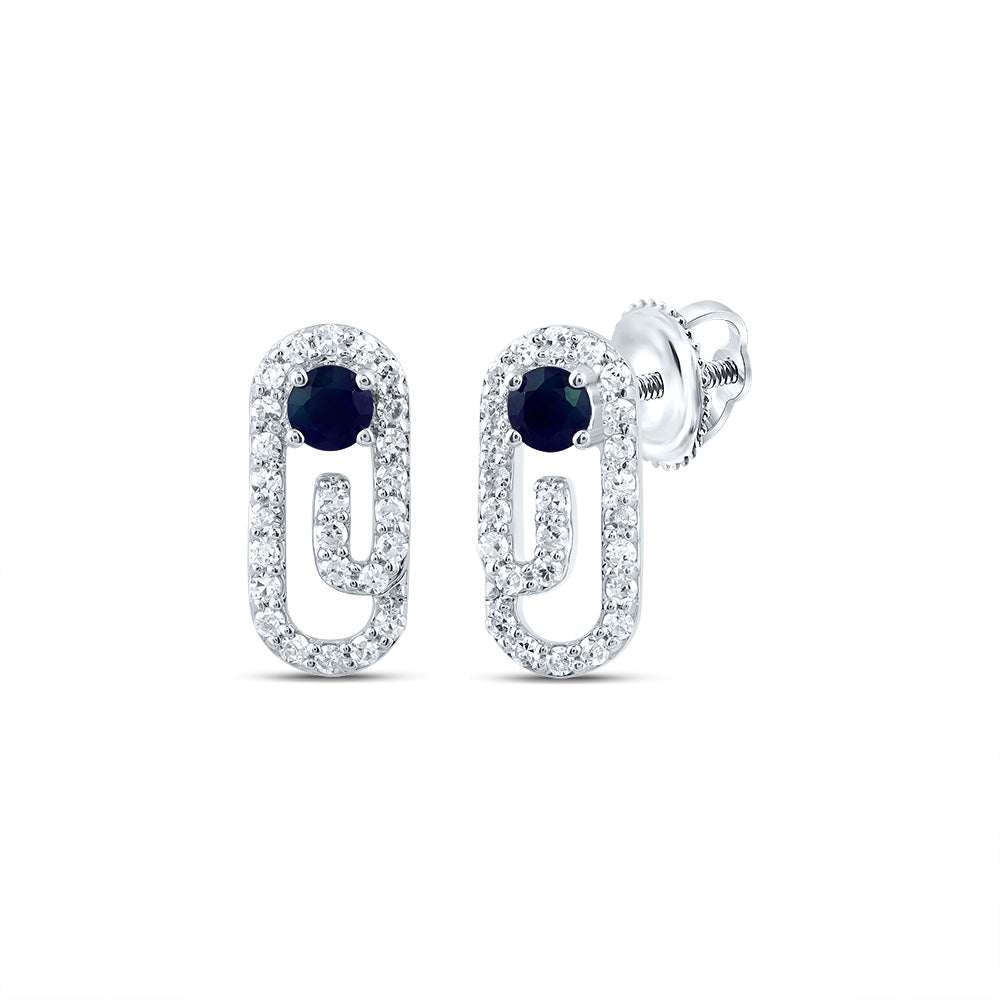 1/5CTW-DIA CN 2.5MM RD-BS NAT GEM PAPER CLIP STUD EARRING