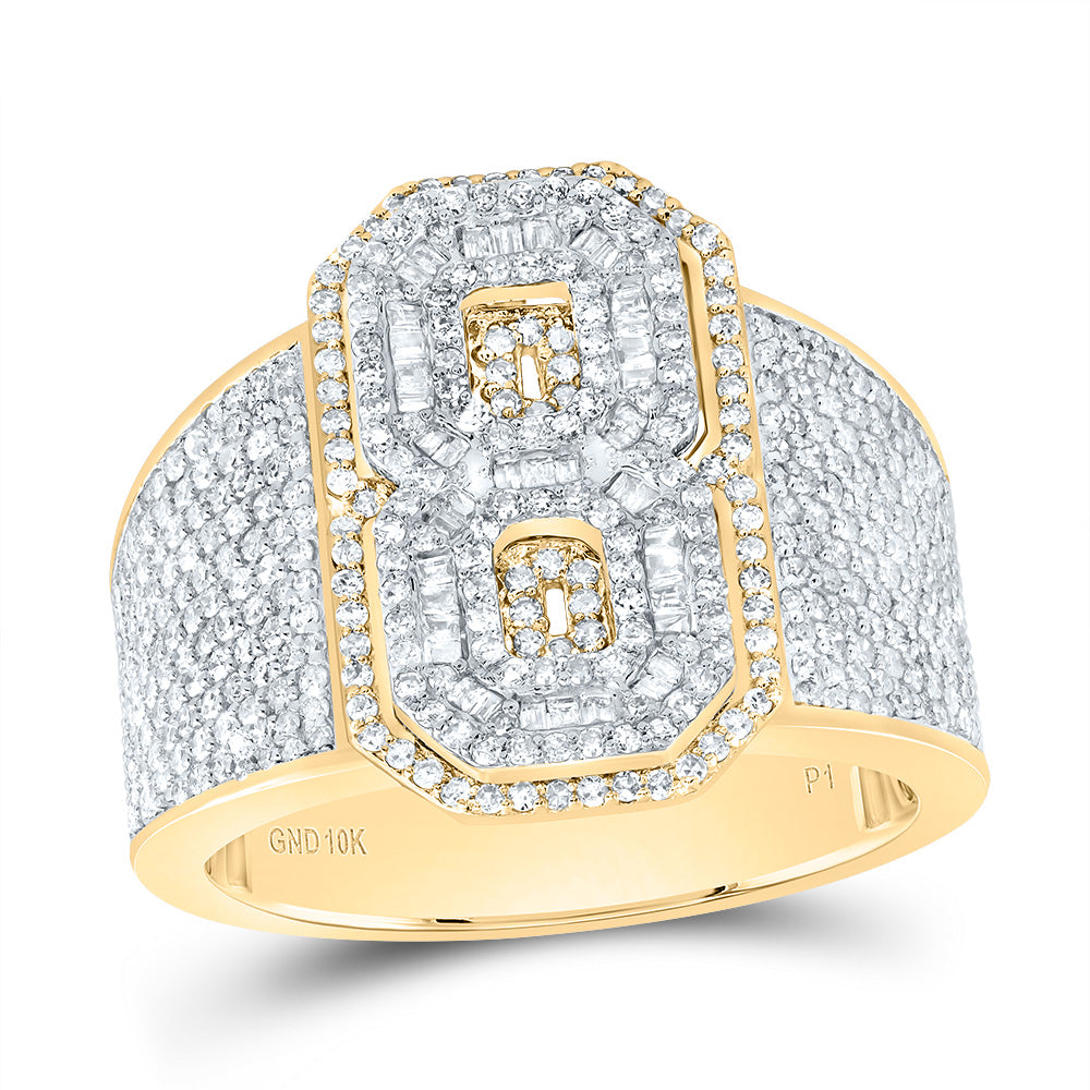 1 5/8CTW-DIA P1 NUMBER "8" MEN'S RING