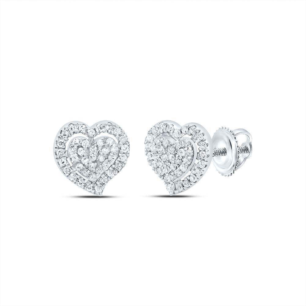 1/5CTW-DIA P1 GIFT HEART STUD EARRING
