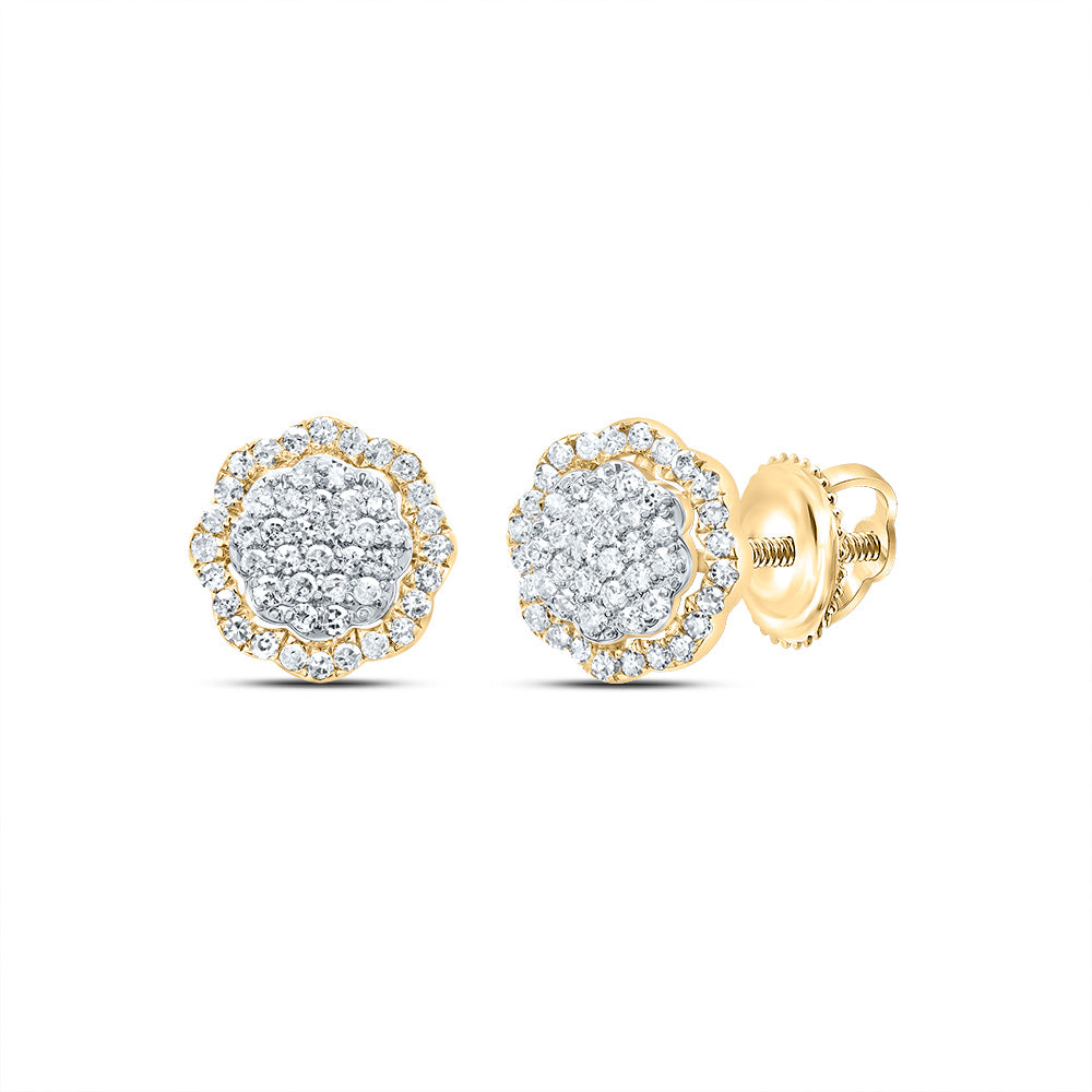 1/4CTW-DIA P1 GIFT FLOWER STUD EARRING