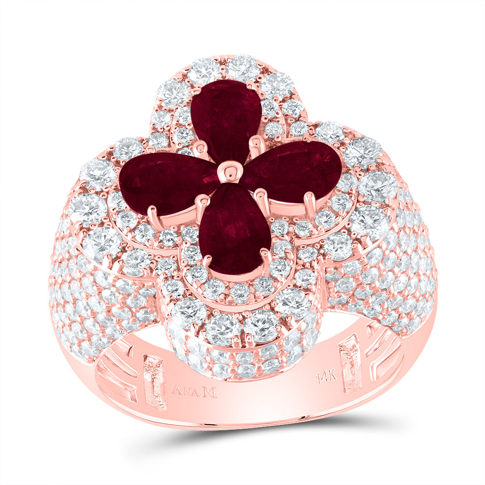 2 1/2CTW-DIA ANA M 2CTW PS-RU NAT GEM CLOVER RING