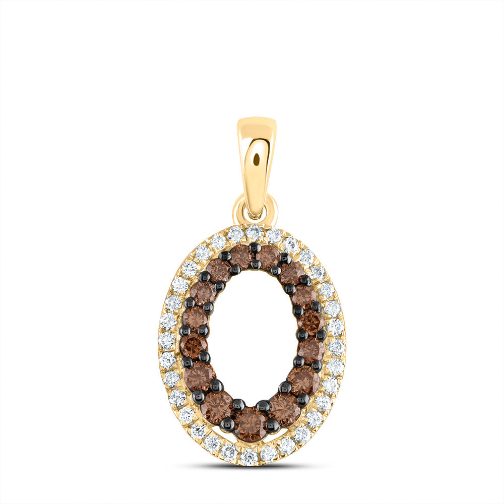 3/8CTW-DIA ANA M COGNAC NATURAL OVAL PENDANT