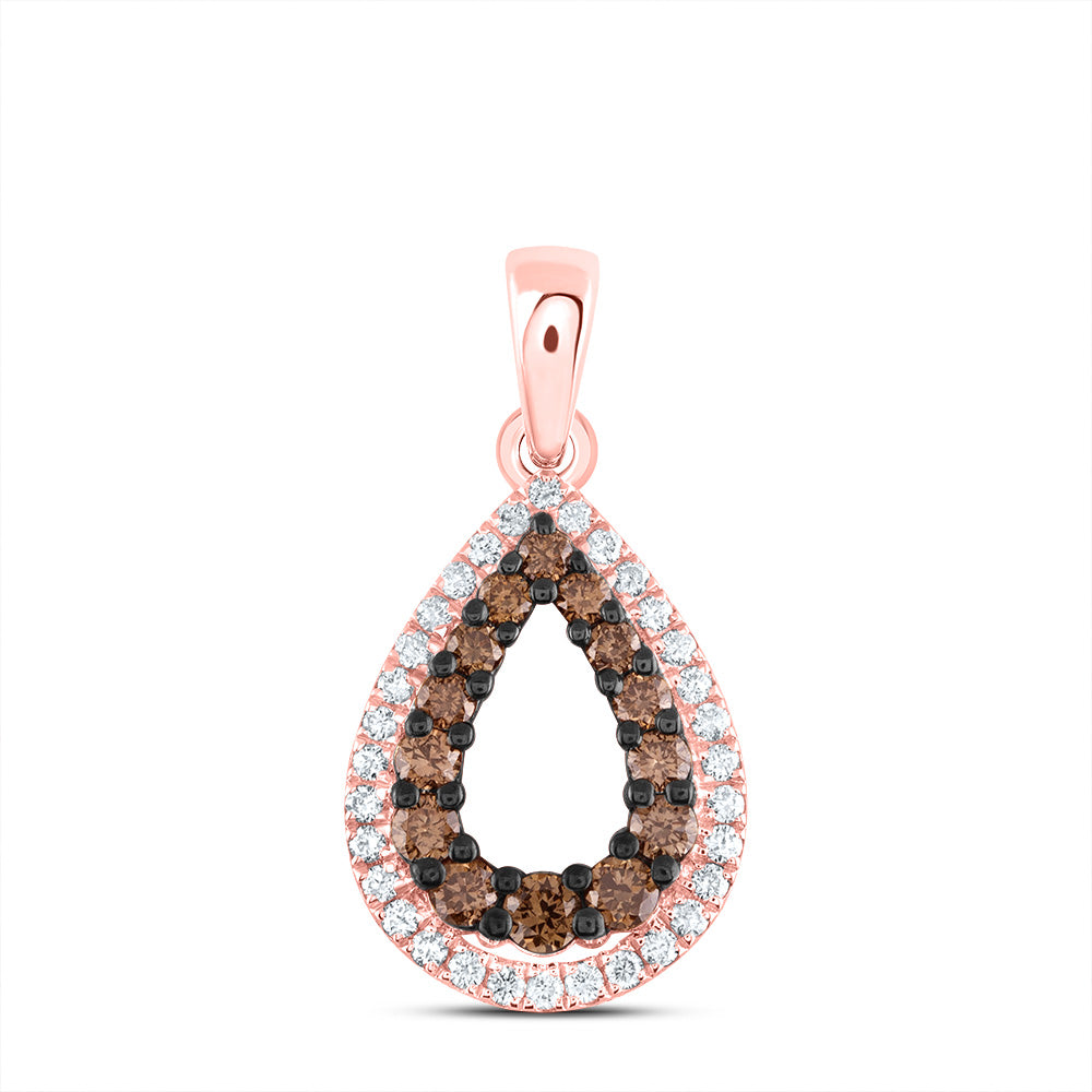 3/8CTW-DIA ANA M COGNAC NATURAL PEAR PENDANT