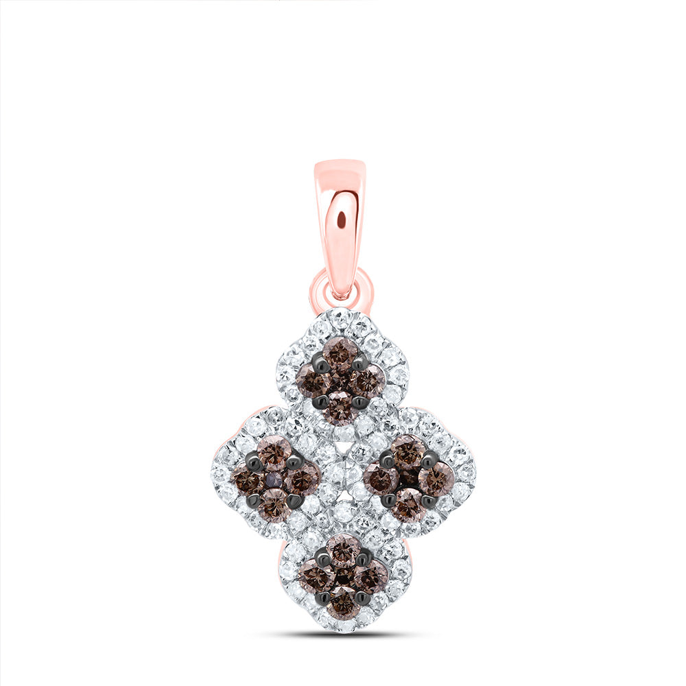 1/3CTW-DIA P1 GIFT COGNAC NATURAL DIAMOND CLOVER PENDANT
