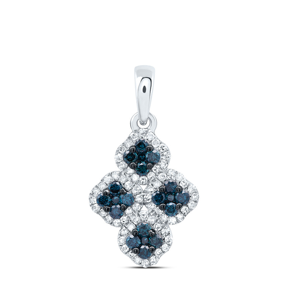 3/8CTW-DIA P1 GIFT BLUE DIAMOND CLOVER  PENDANT