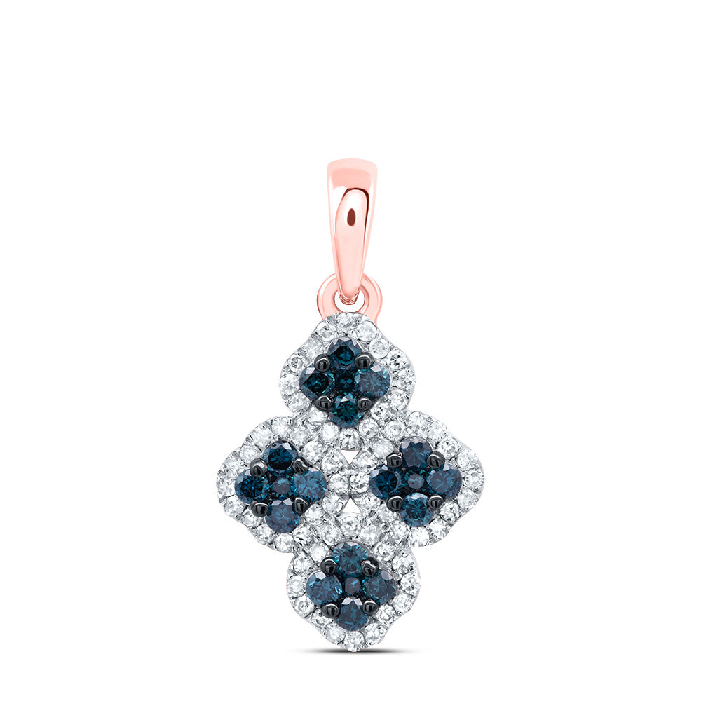3/8CTW-DIA P1 GIFT BLUE DIAMOND CLOVER  PENDANT