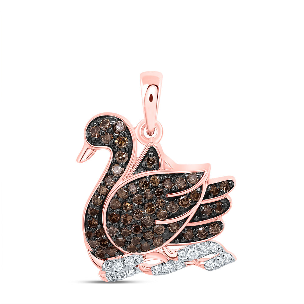 1/3CTW-DIA P1 GIFT COGNAC NATURAL DIAMOND SWAN PENDANT