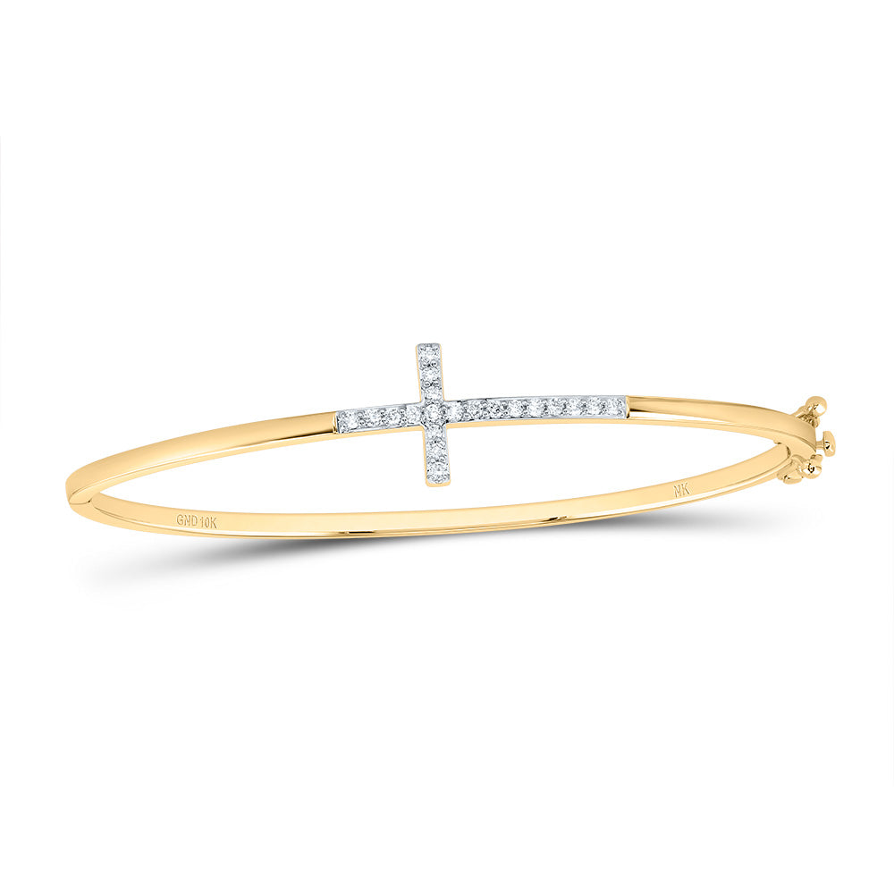 1/5CTW-DIA NK FASHION CROSS BANGLE (55X45)