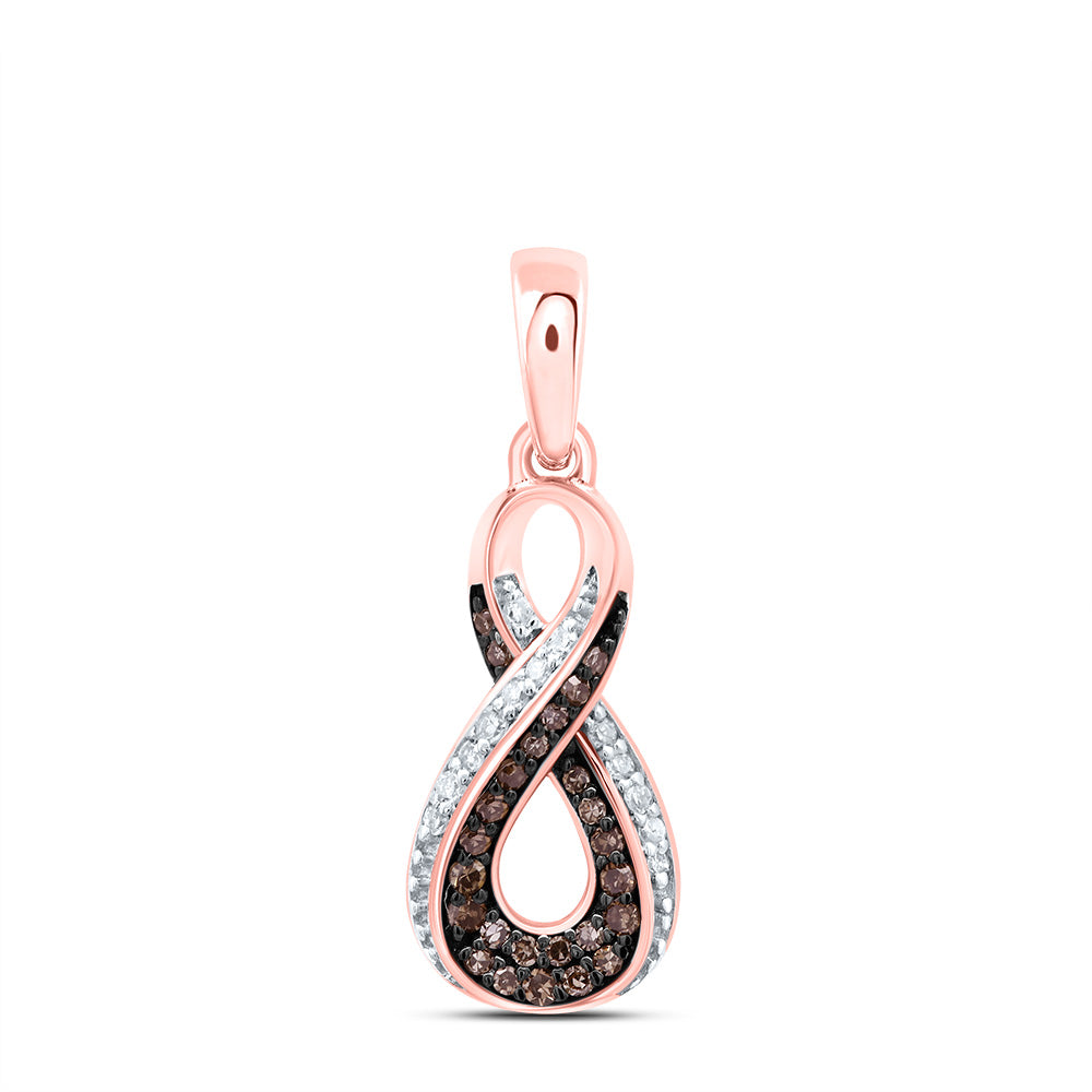 1/8CTW-DIA P1 GIFT COGNAC NATURAL DIAMOND INFINITY PENDANT