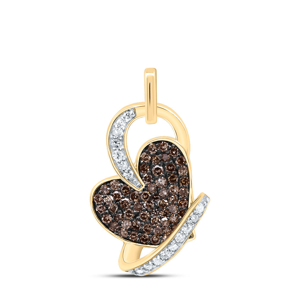 1/3CTW-DIA P1 GIFT COGNAC NATURAL DIAMOND HEART PENDANT