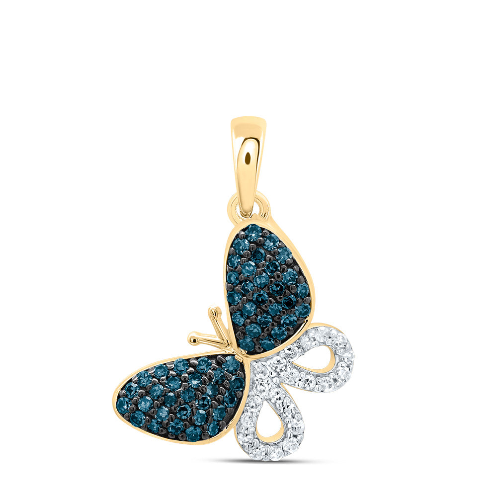 1/4CTW-DIA P1 GIFT BLUE DIAMOND BUTTERFLY PENDANT