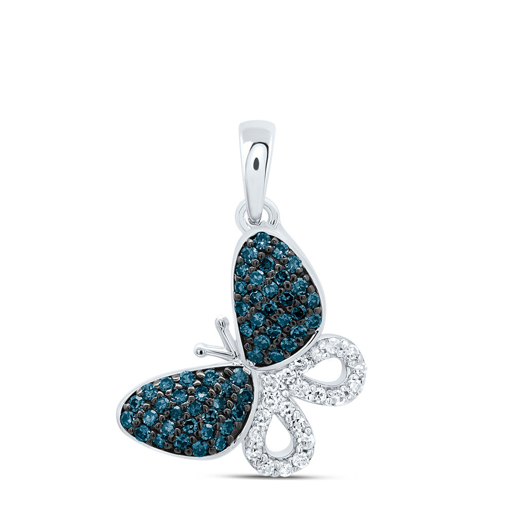 1/4CTW-DIA P1 GIFT BLUE DIAMOND BUTTERFLY PENDANT
