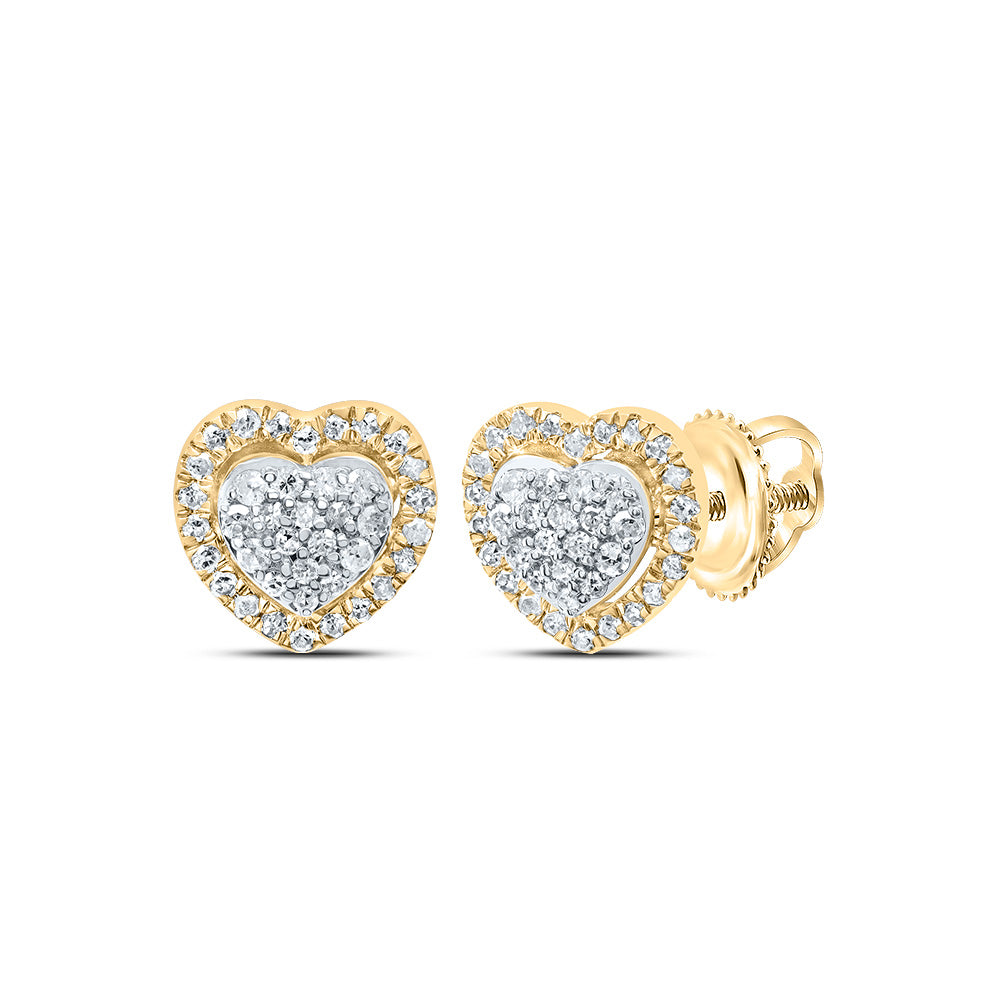 1/4CTW-DIA P1 GIFT HEART STUD EARRING