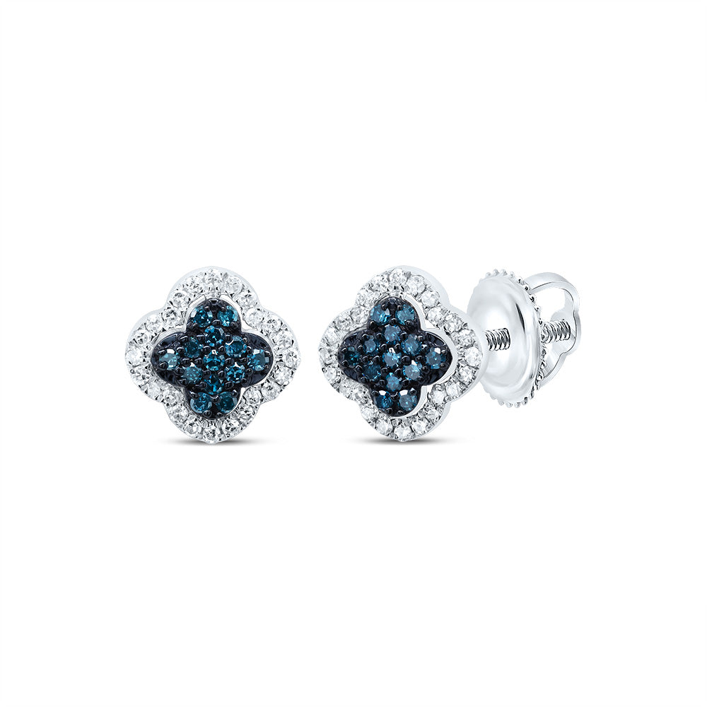 1/5CTW-DIA P1 GIFT BLUE DIAMOND CLOVER STUD EARRING