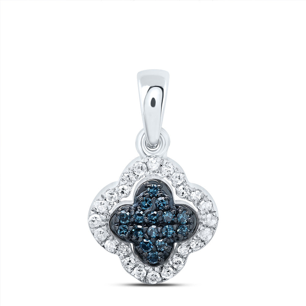 1/6CTW-DIA P1 GIFT BLUE DIAMOND CLOVER  PENDANT