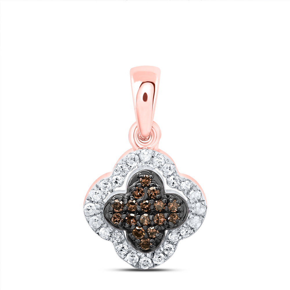 1/6CTW-DIA P1 GIFT COGNAC NATURAL DIAMOND CLOVER PENDANT