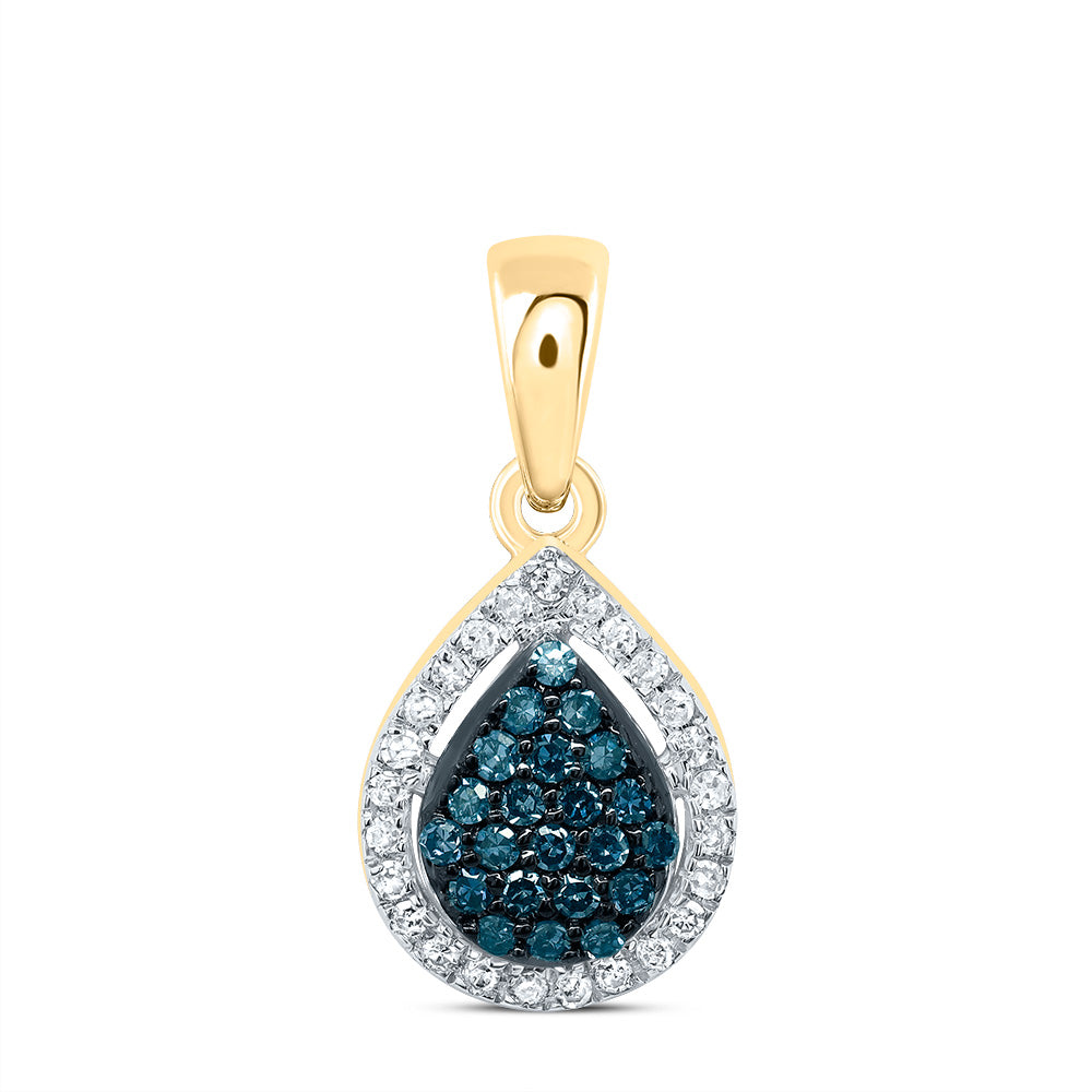 1/6CTW-DIA P1 GIFT BLUE DIAMOND PEAR  PENDANT