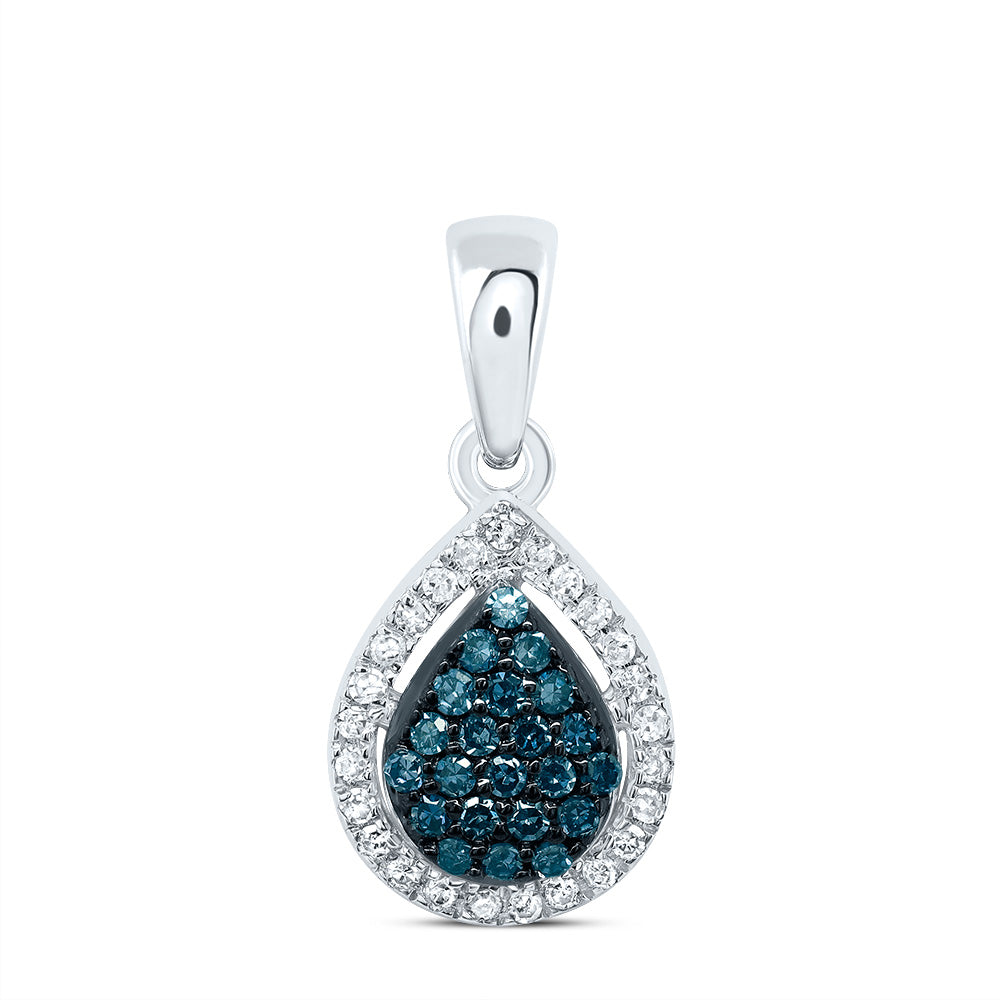 1/6CTW-DIA P1 GIFT BLUE DIAMOND PEAR  PENDANT