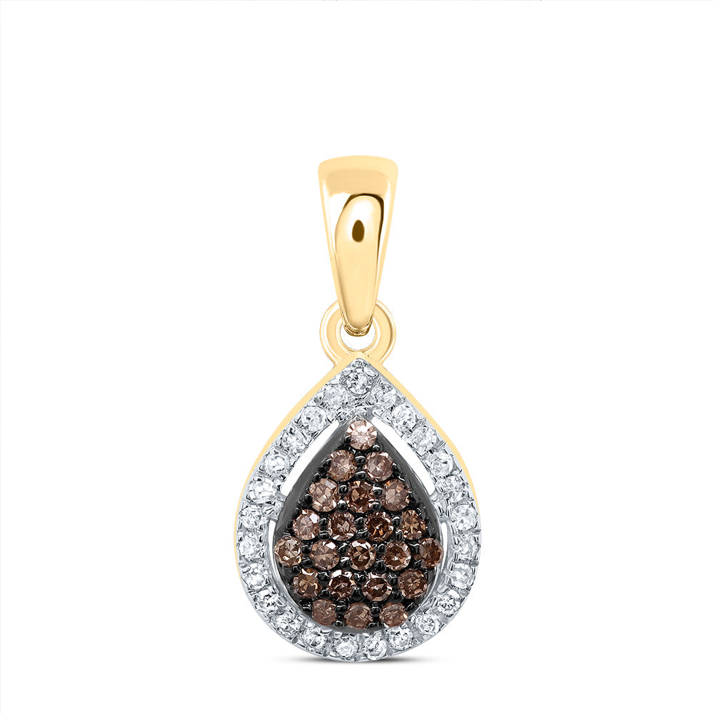 1/6CTW-DIA P1 GIFT COGNAC NATURAL DIAMOND PEAR PENDANT