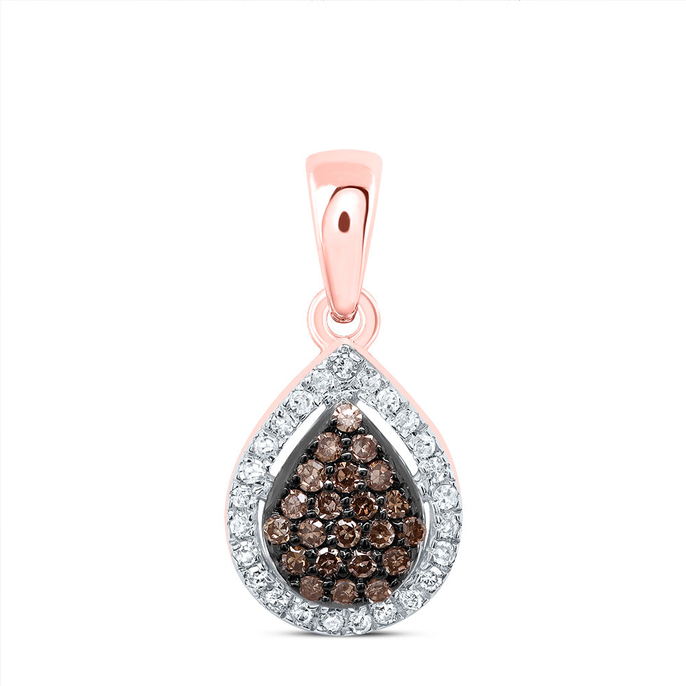 1/6CTW-DIA P1 GIFT COGNAC NATURAL DIAMOND PEAR PENDANT