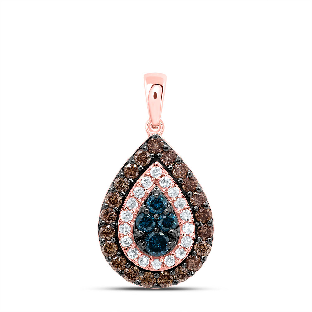 5/8CTW-DIA P1 GIFT COGNAC NATURAL, BLUE-DIA PEAR PENDANT