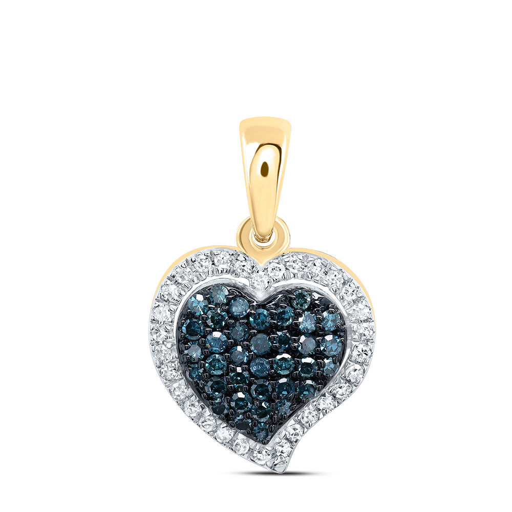 1/5CTW-DIA P1 GIFT BLUE DIAMOND HEART  PENDANT