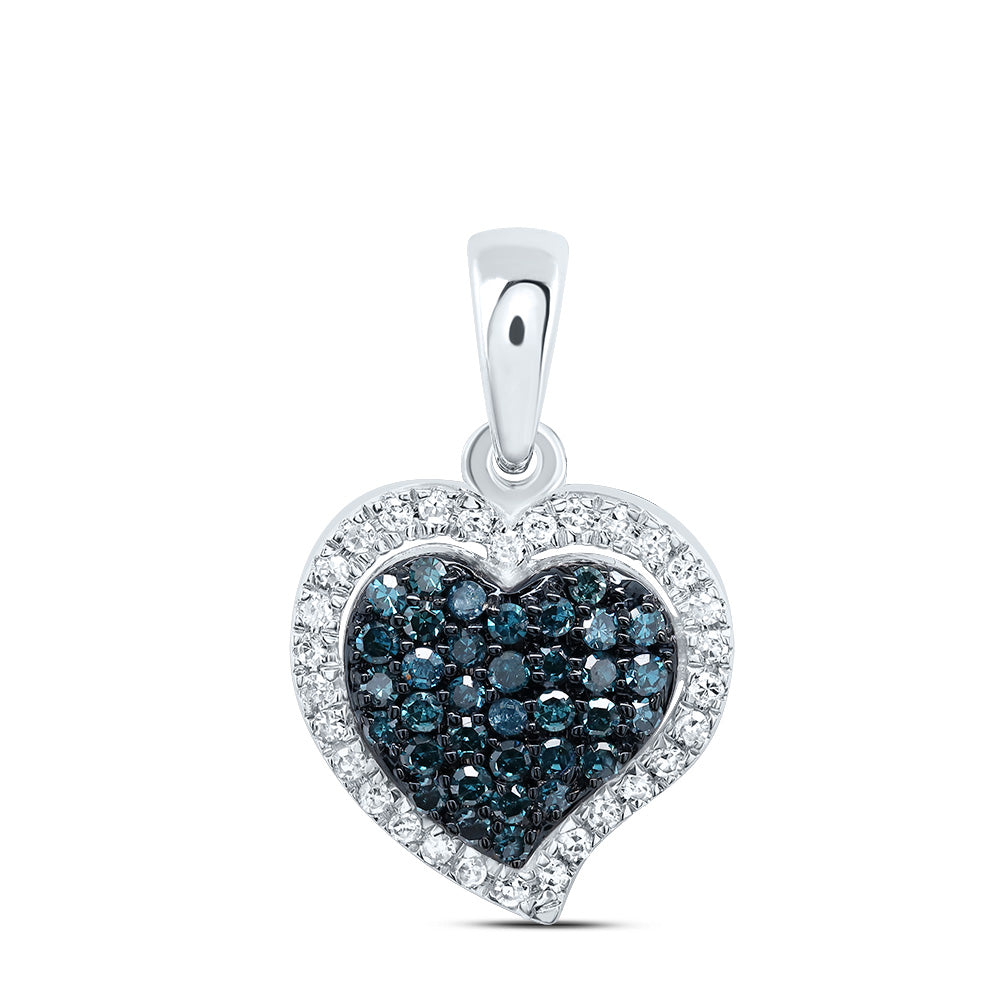 1/5CTW-DIA P1 GIFT BLUE DIAMOND HEART  PENDANT