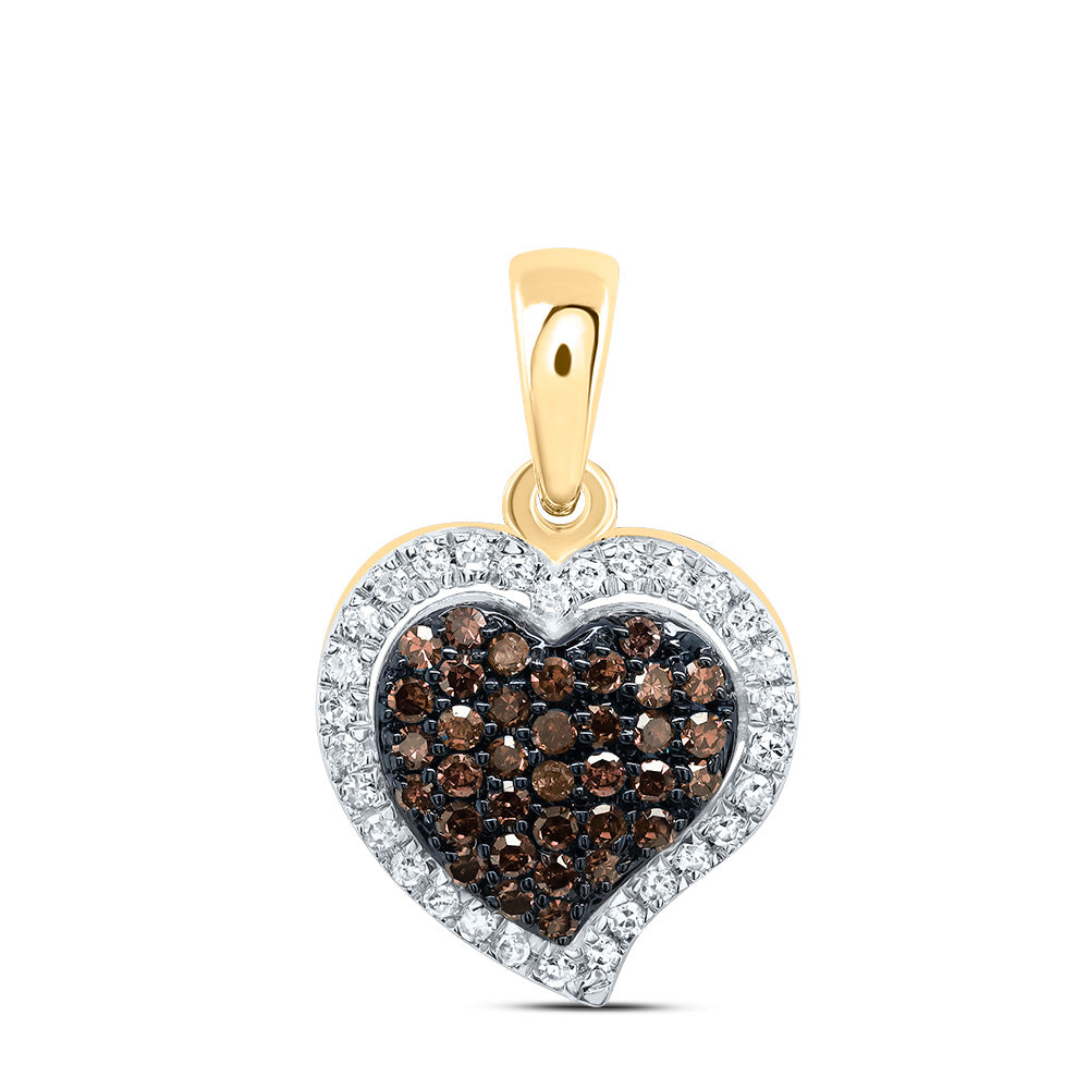 1/5CTW-DIA P1 GIFT COGNAC NATURAL DIAMOND HEART PENDANT
