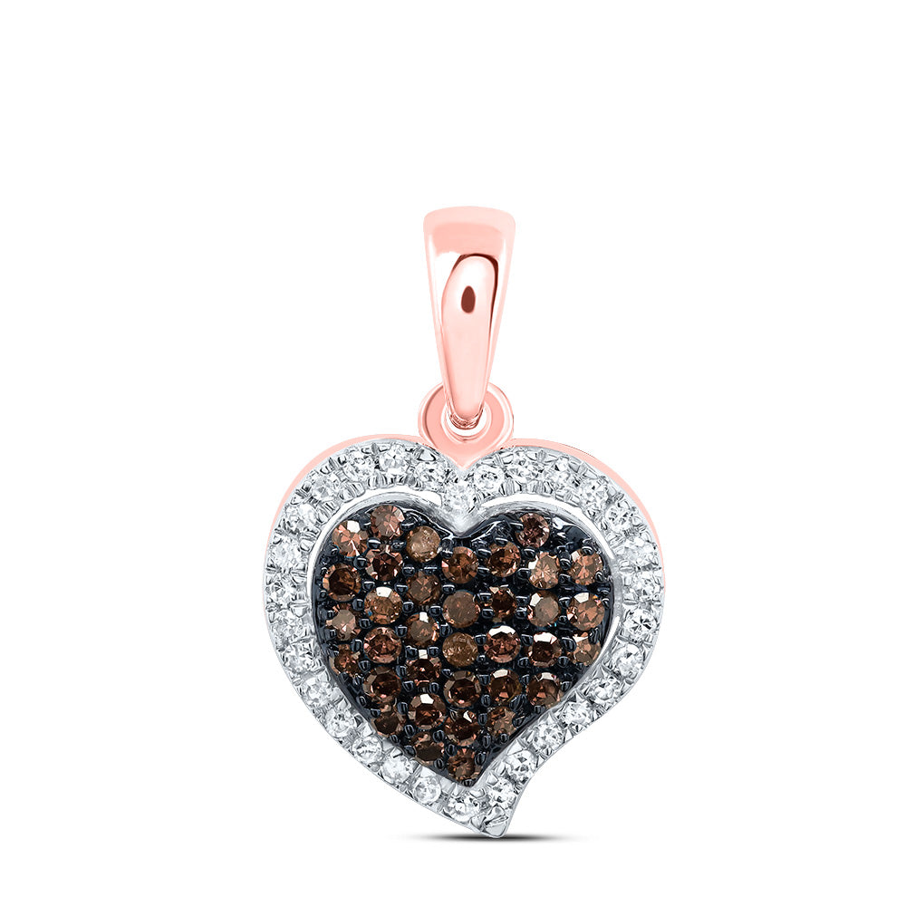 1/5CTW-DIA P1 GIFT COGNAC NATURAL DIAMOND HEART PENDANT