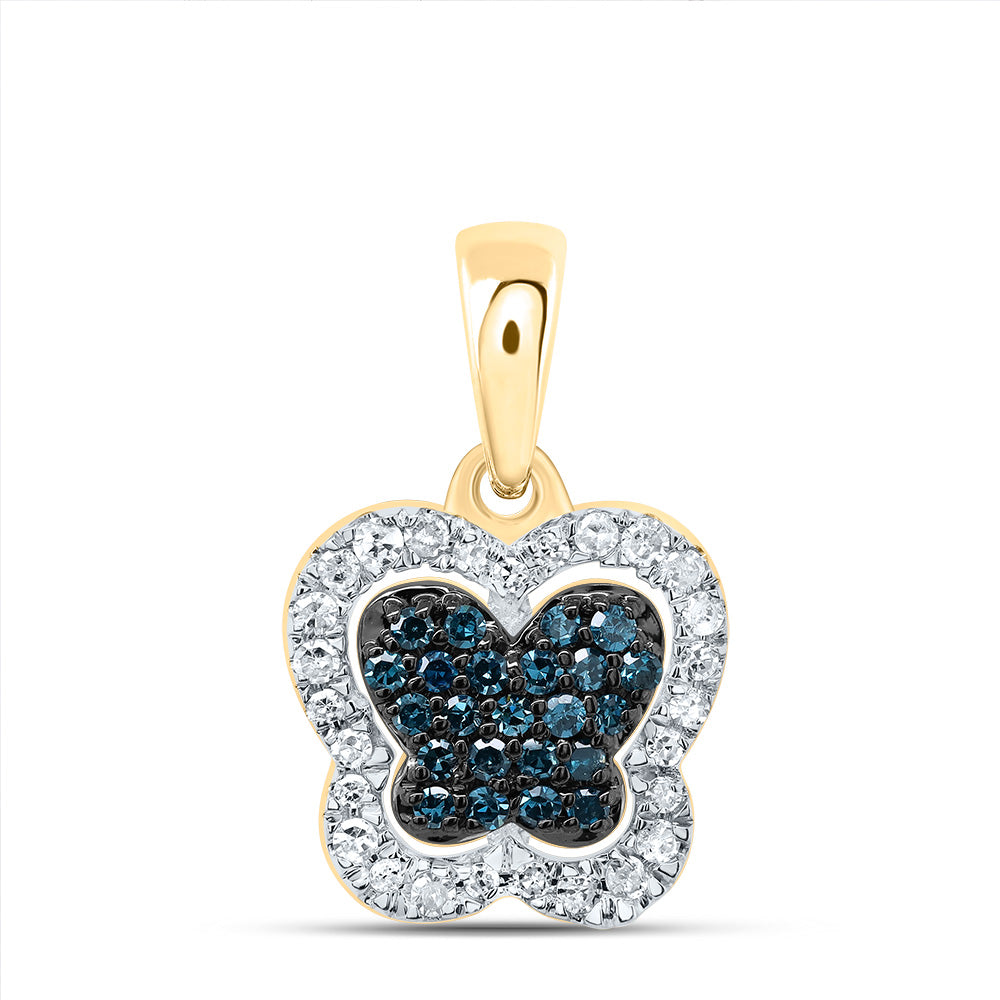 1/5CTW-DIA P1 GIFT BLUE DIAMOND BUTTERFLY  PENDANT