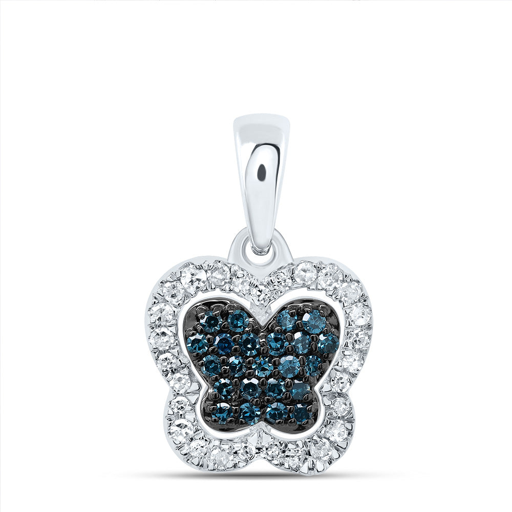 1/5CTW-DIA P1 GIFT BLUE DIAMOND BUTTERFLY  PENDANT