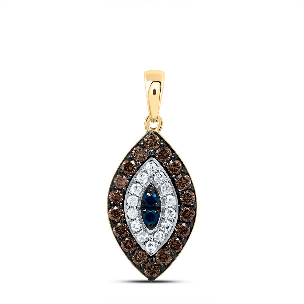 1/2CTW-DIA P1 GIFT COGNAC NATURAL, BLUE-DIA MARQUISE PENDANT